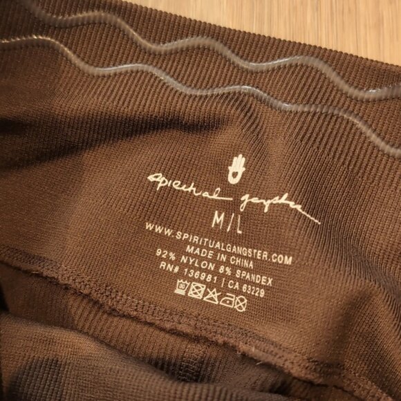 Spiritual Gangster Love Sculpt Brown Leggings Womens Workout Pant - Picture 5 of 8